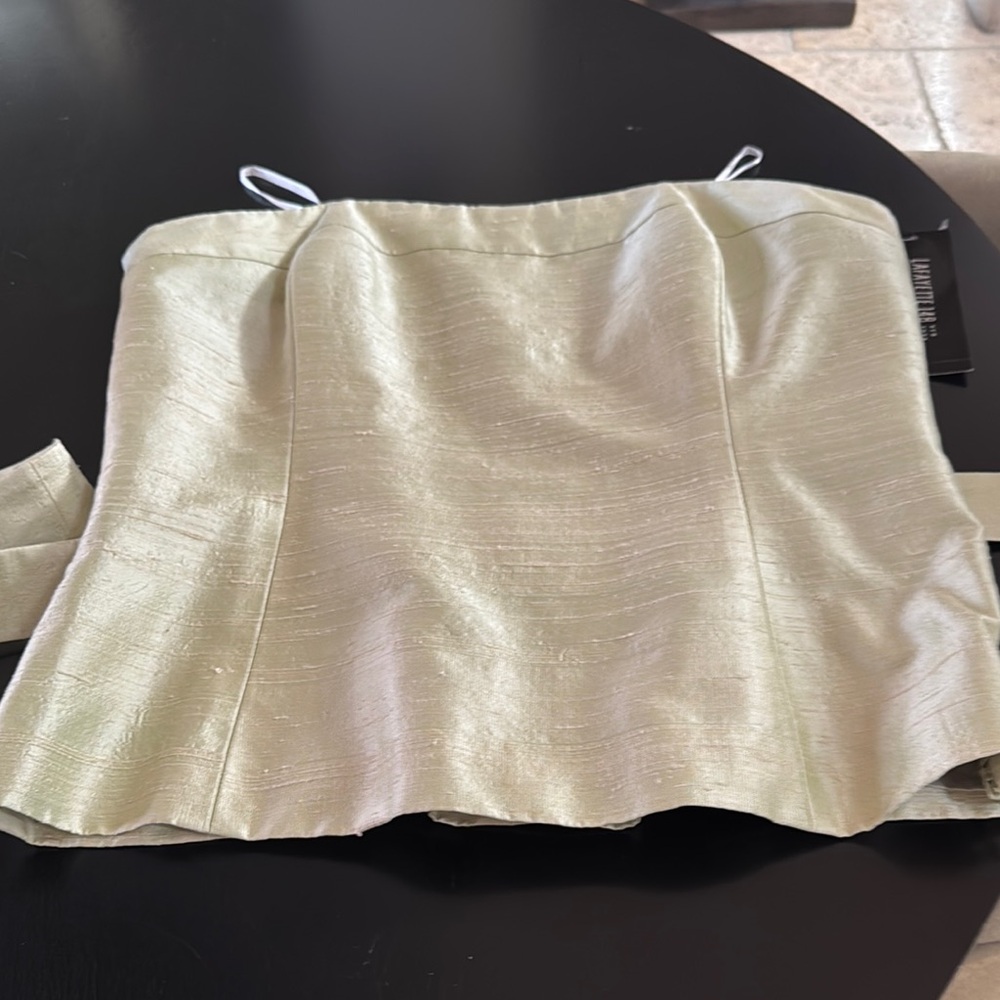 Elegant Light Green Strapless Top